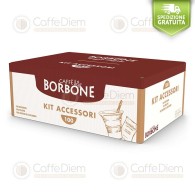 Original Borbone Kit Accessory 100cps Espresso Cup, Stirrer, Sugar Bag | Caffè Diem