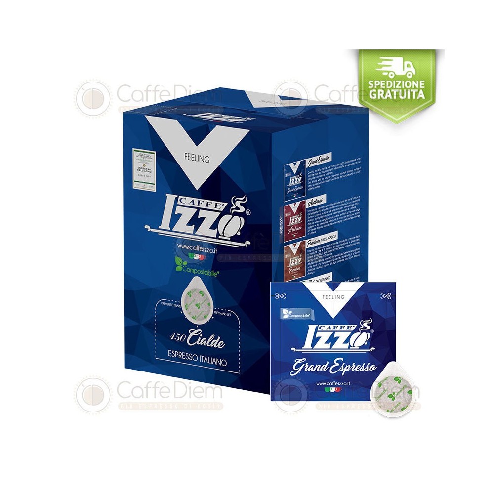Izzo GRAND ESPRESSO 150 Cialde Carta Ese 44mm Universali Compostabili