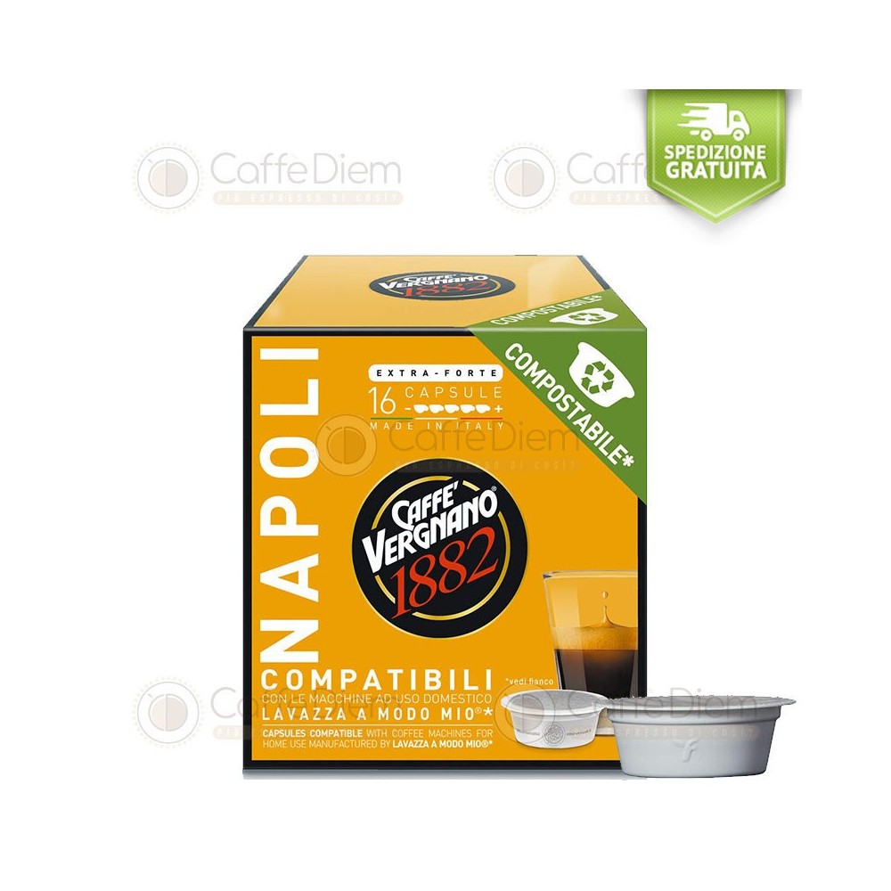 Capsule Compostabili Vergnano 256 NAPOLI Compatibili Lavazza* A Modo Mio*