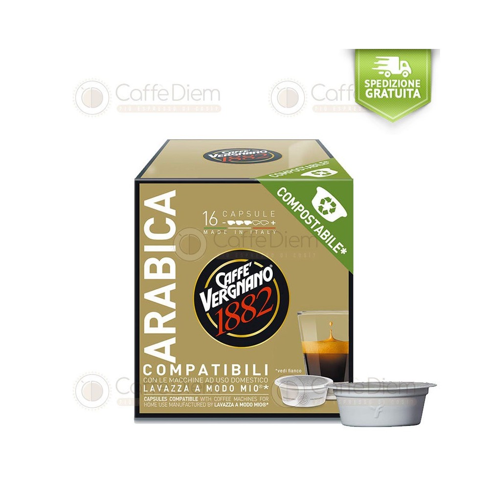 Capsule Compostabili Vergnano 256 NAPOLI Compatibili Lavazza* A Modo Mio*