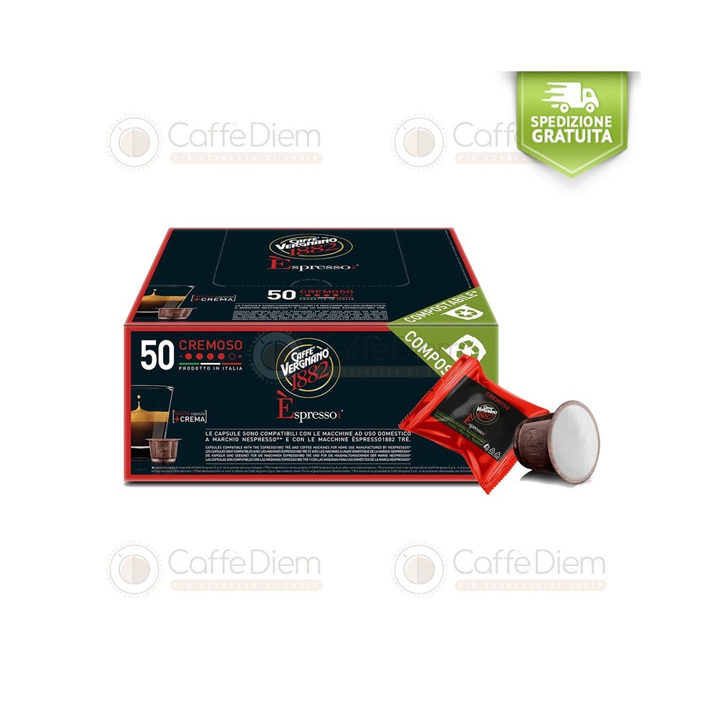 VERGNANO NESPRESSO COMPATIBLE CAPSULES- 3 BOX OF 50 PODS CREMOSO BLEND