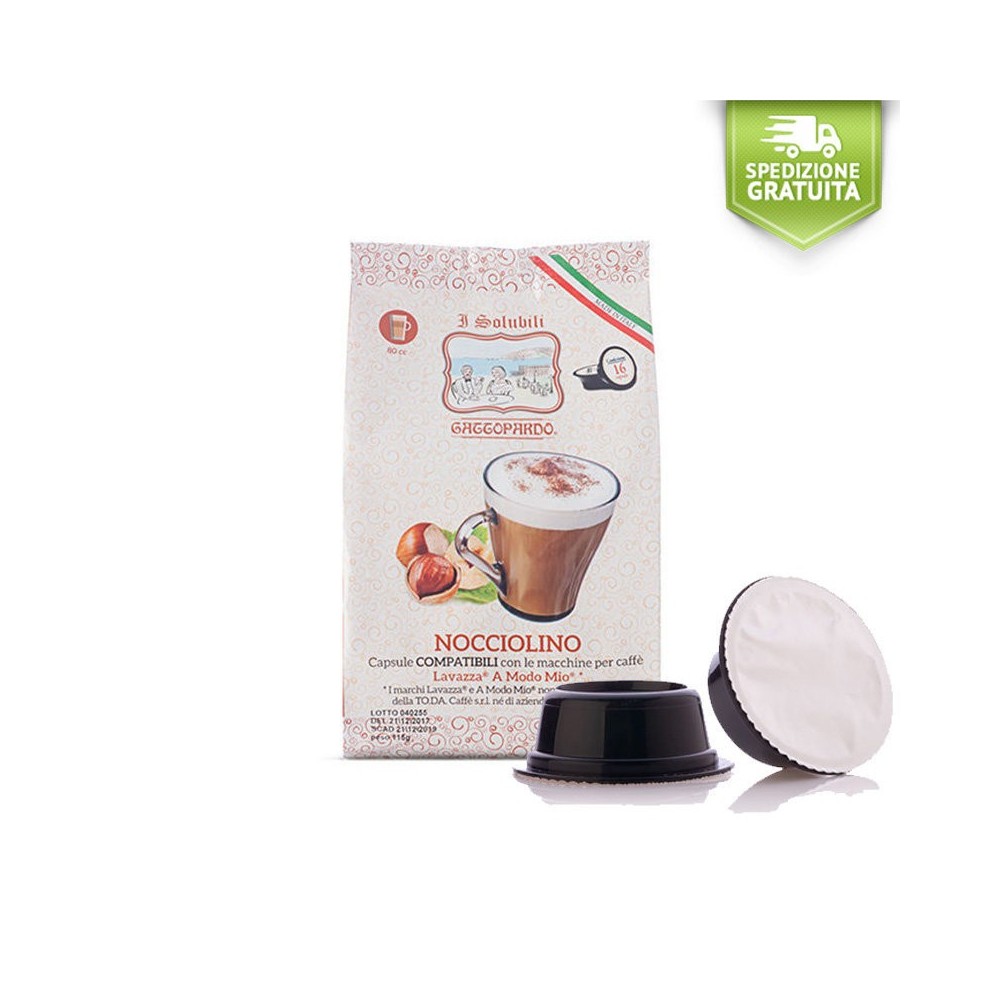 Coffee Capsules Toda Gattopardo HAZELNUT A MODO MIO LAVAZZA