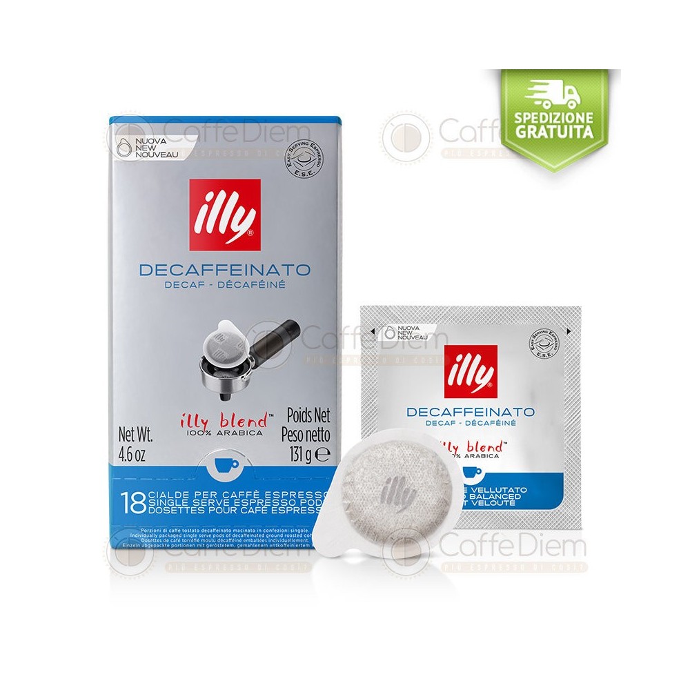 illy ESE Paper Pods 44mm DECAFFEINATED 100% Arabica - Pack of 18 Coffee Pods