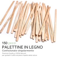 Accessori per caffè Ecologico: 150 Bicchierini di Carta, Zucchero e Palette di legno di Bamboo