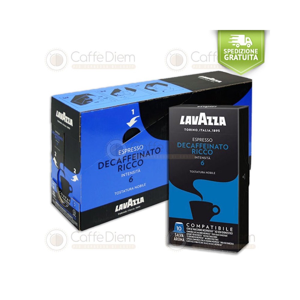 LAVAZZA DEK RICCO- BOX OF 100 CAPSULES NESPRESSO COMPATIBLE