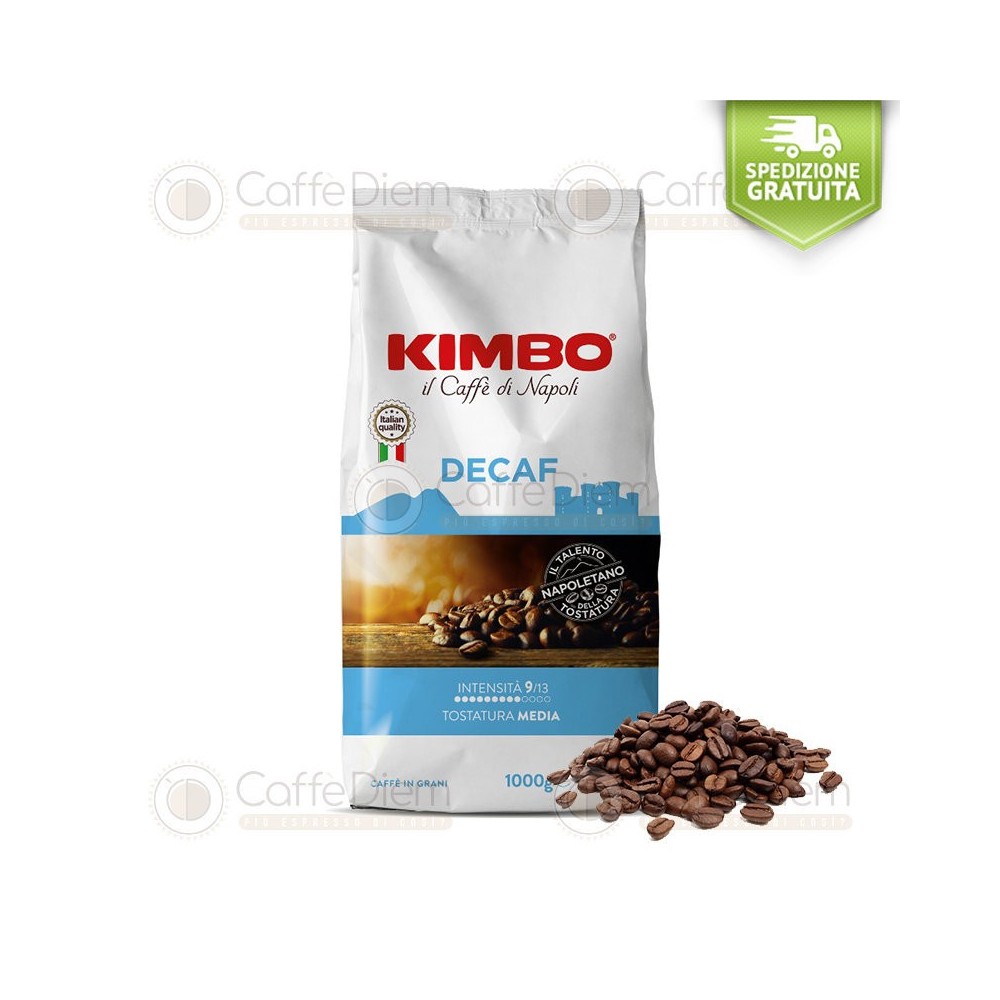 caffè in grani Kimbo decaffeinato offerta 12 chili