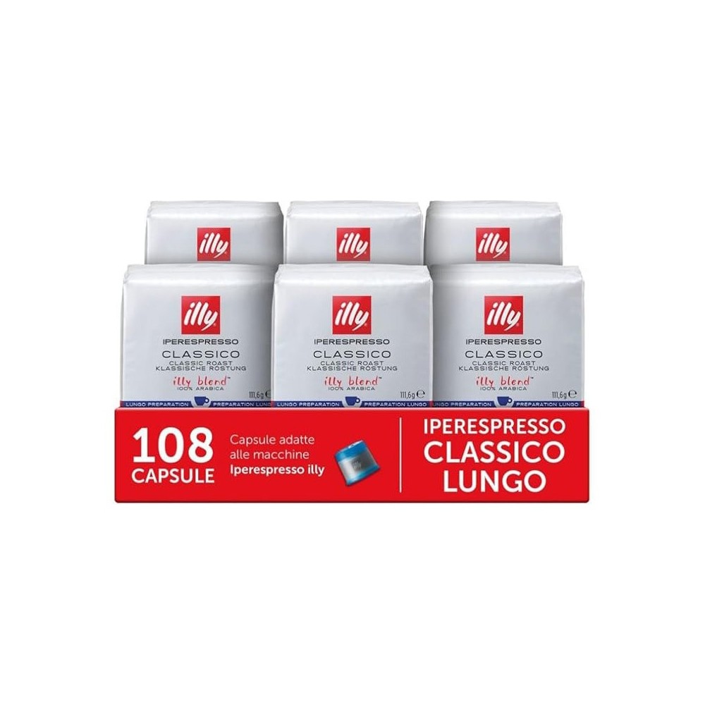 illy iperEspresso 18 Coffee Capsules Lungo Long Blue Box 100% Arabica
