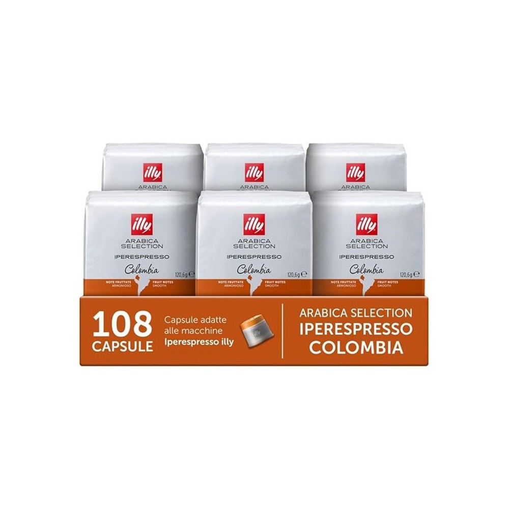 illy iperEspresso 18 Coffee Capsules Colombia 100% Arabica