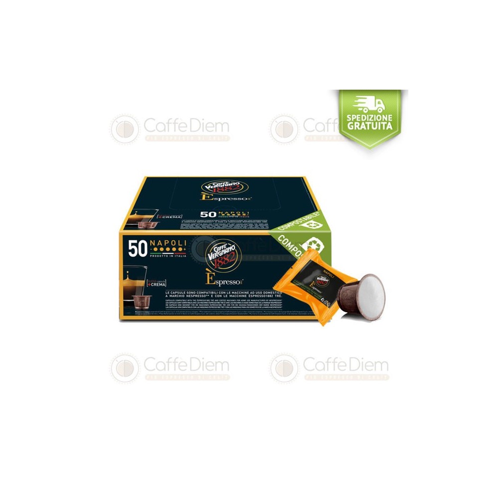 Vergnano Compostable Nespresso Compatible Capsules | Caffè Diem