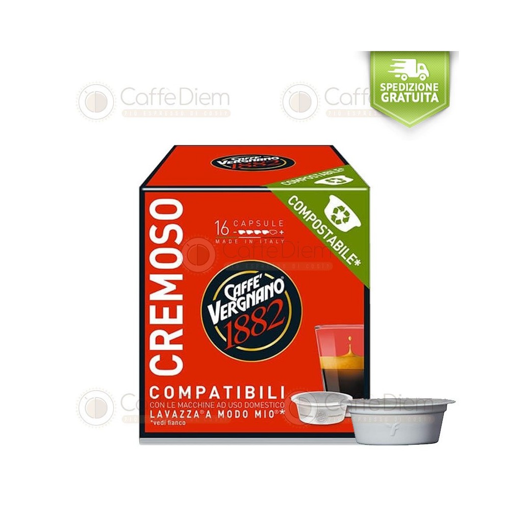 CAPSULE A MODO MIO CREMOSO VERGNANO CIALDE COMPOSTABILI